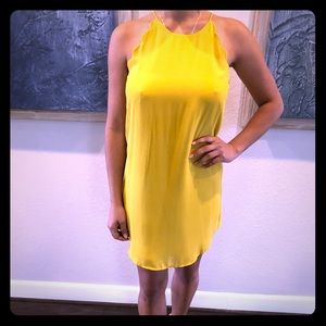 Yellow scallop neck Dress